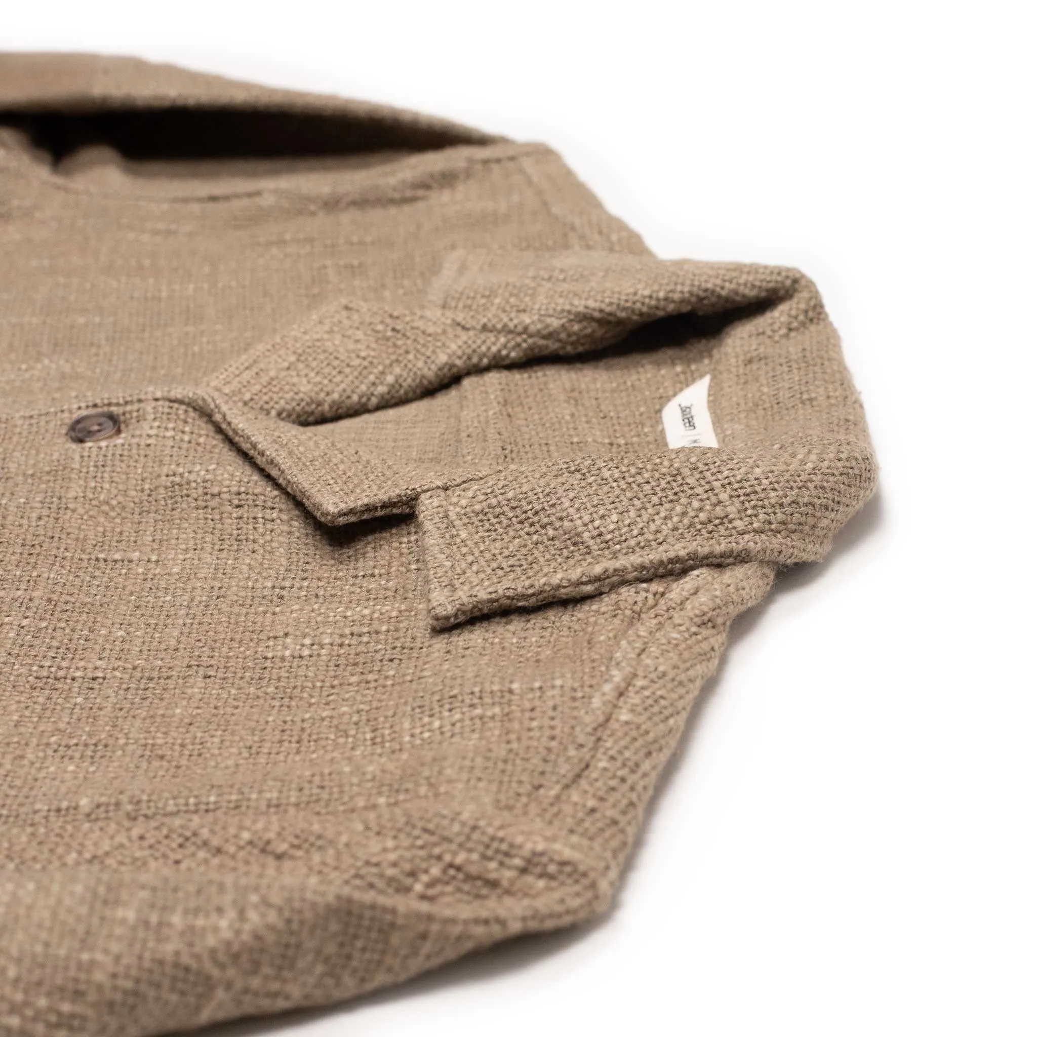 Field shirt jacket in moonrock taupe slubby cotton