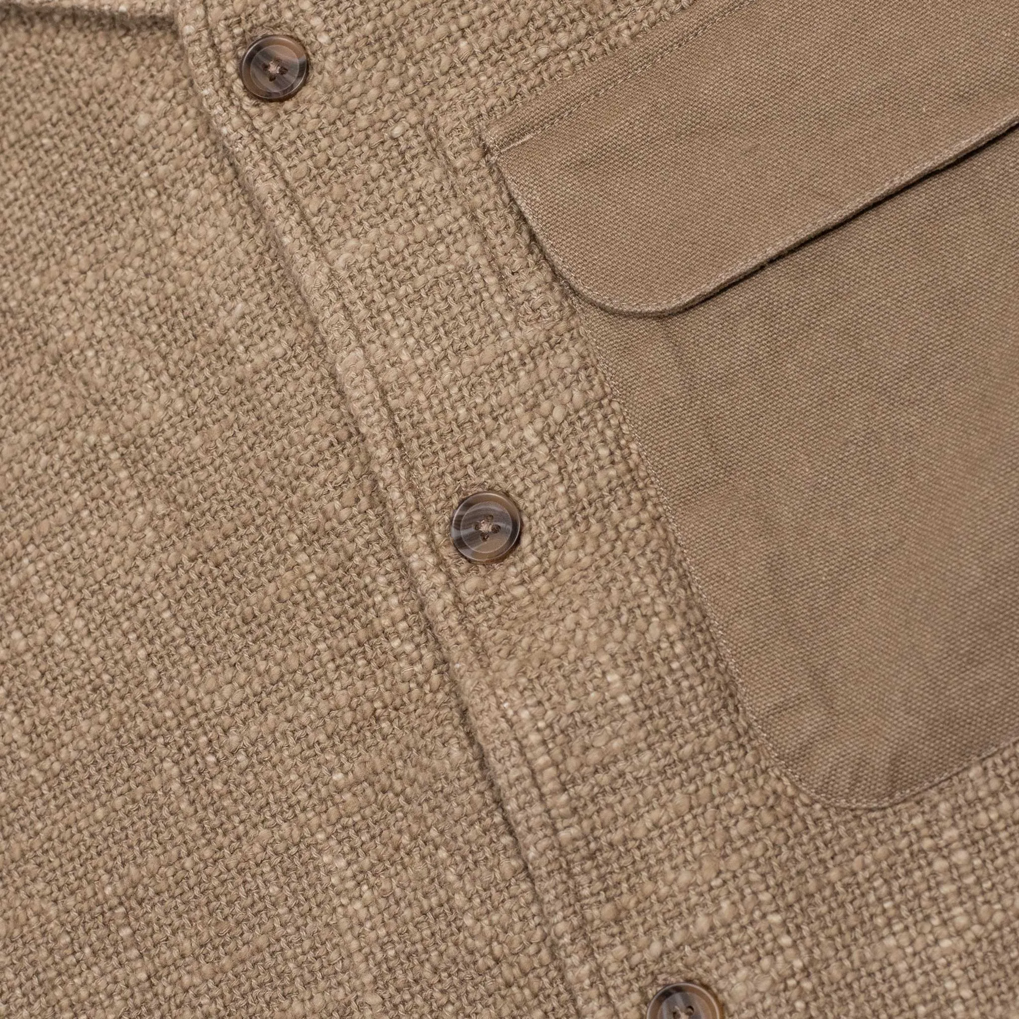 Field shirt jacket in moonrock taupe slubby cotton