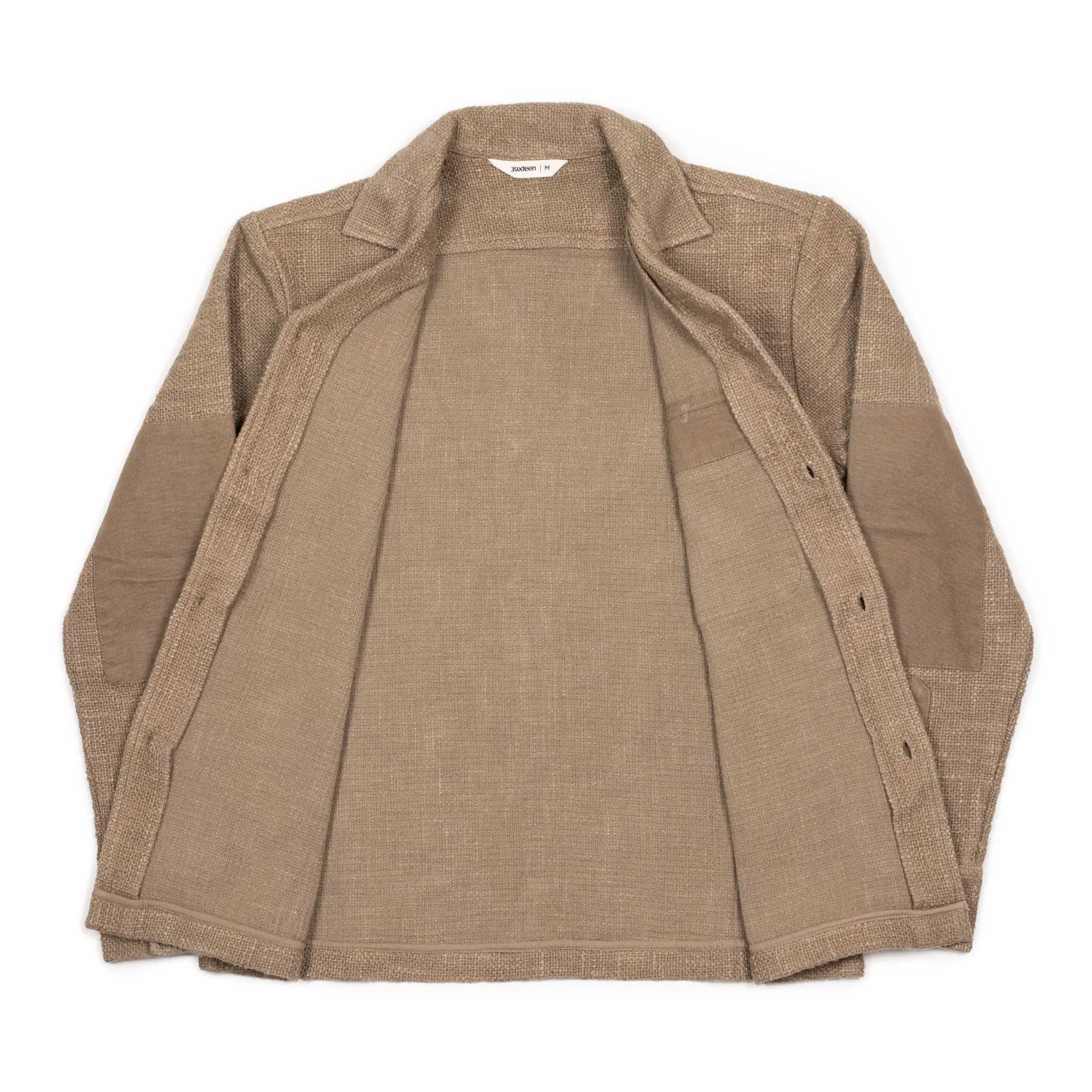 Field shirt jacket in moonrock taupe slubby cotton