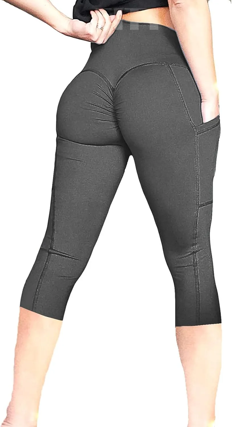 FITTOO Scrunch Butt Lift Leggings for Women Ruched Booty Leopard Animal Print Workout Leggings