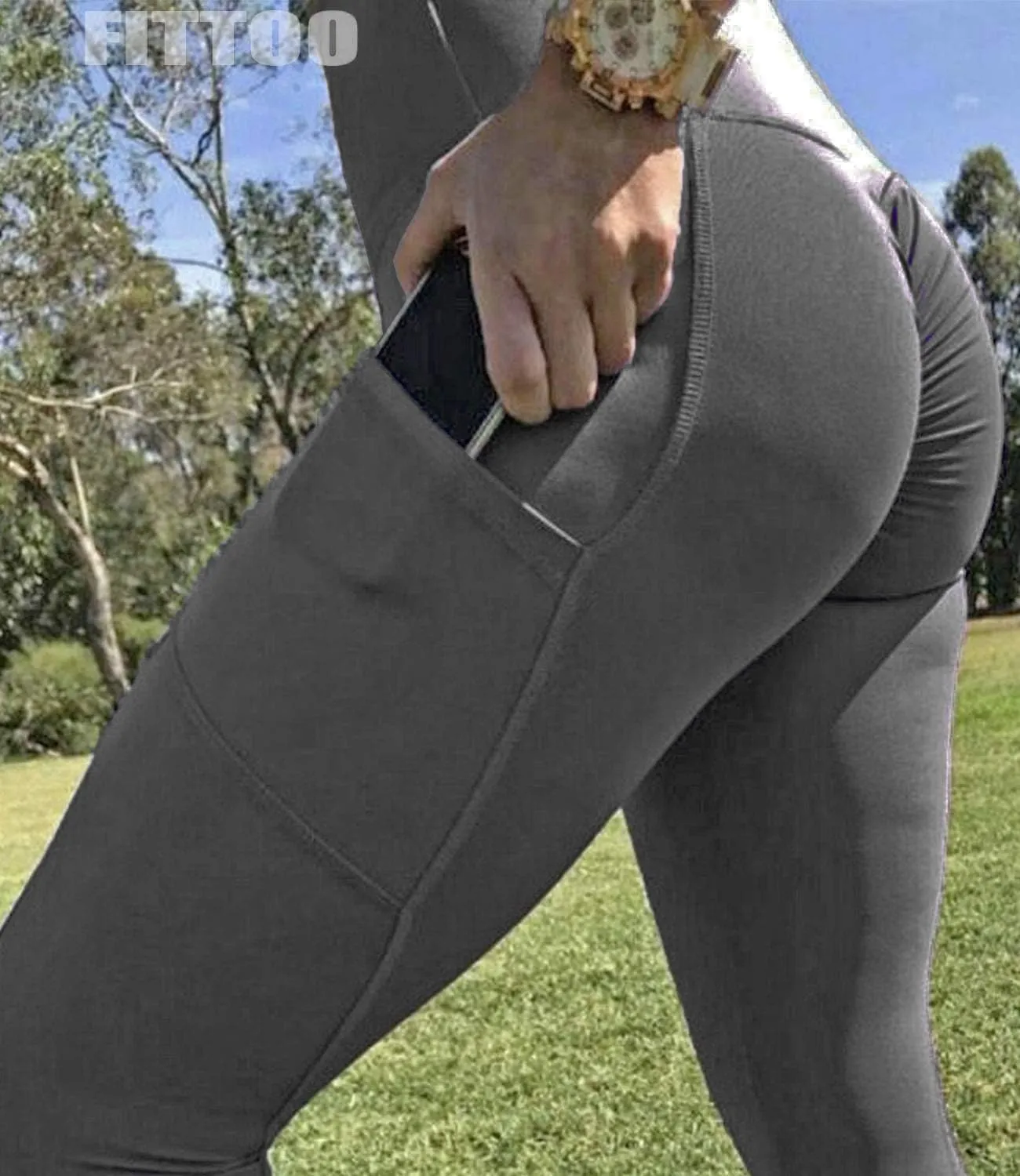 FITTOO Scrunch Butt Lift Leggings for Women Ruched Booty Leopard Animal Print Workout Leggings
