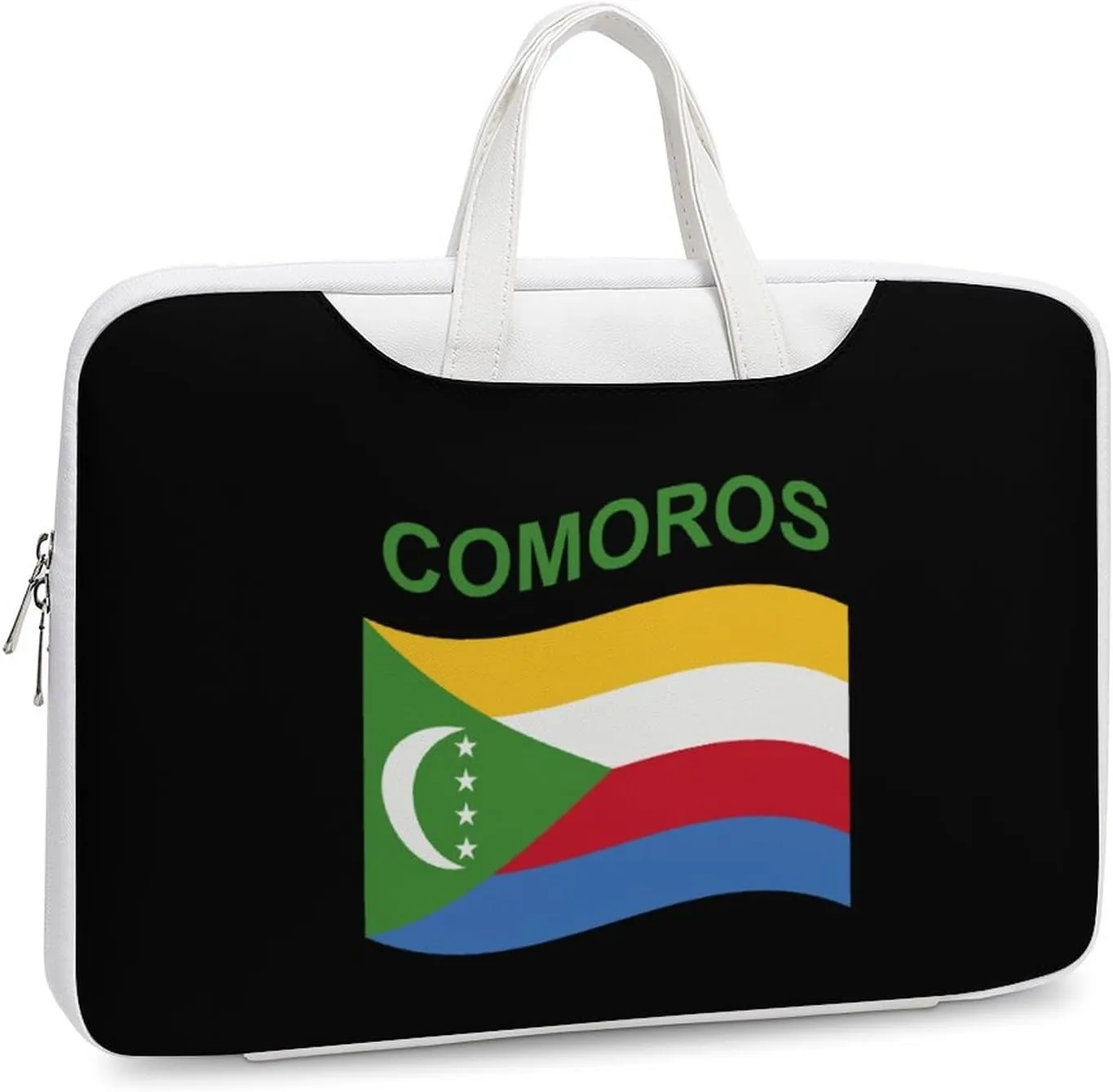Flag of Comoros Leather Bag Laptop Case Slim Water Resistant Computer Bags with Handle Briefcase for Work