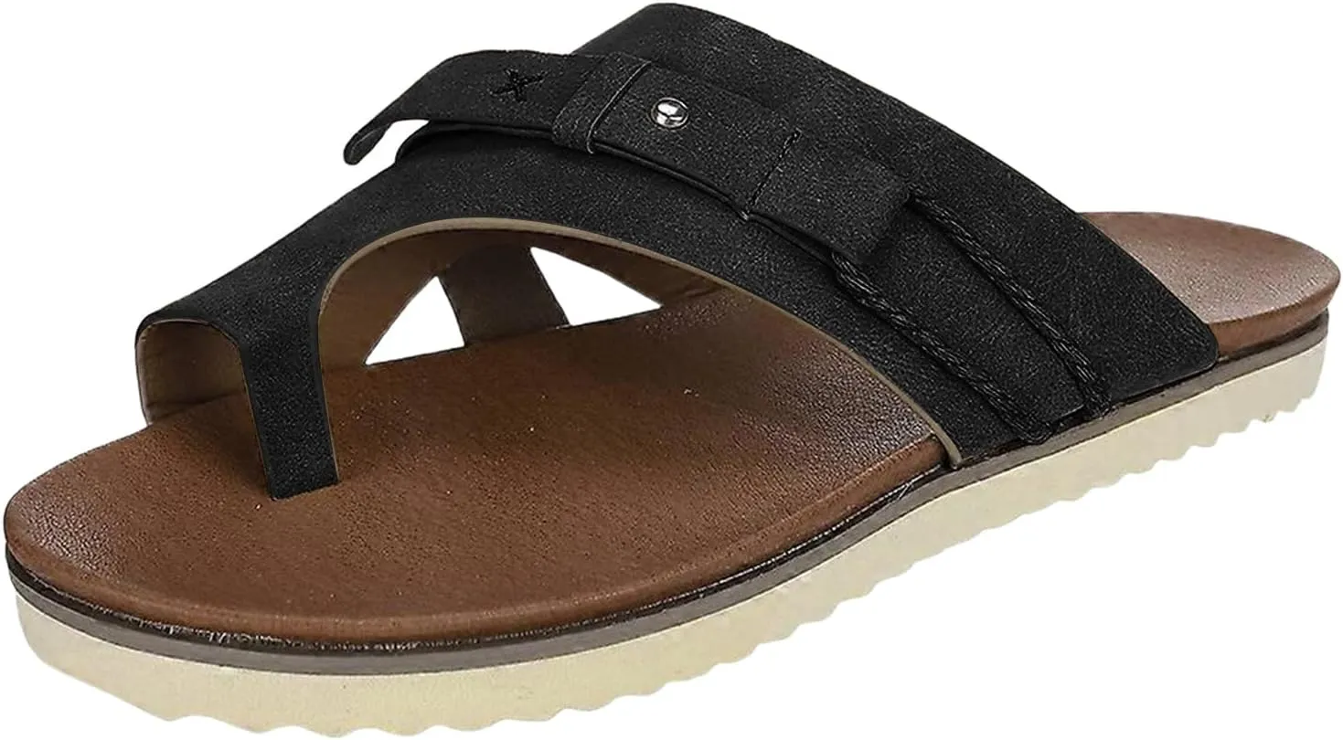 Flat Sandals for Women Comfortable Orthopedic Sandals Flip Flops Dressy Summer Beach Shoes