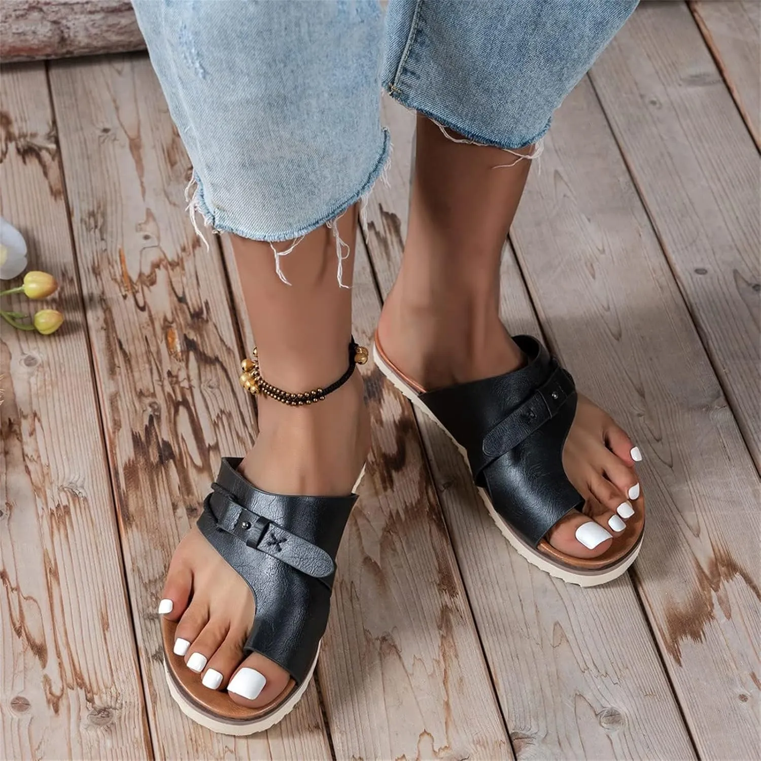 Flat Sandals for Women Comfortable Orthopedic Sandals Flip Flops Dressy Summer Beach Shoes