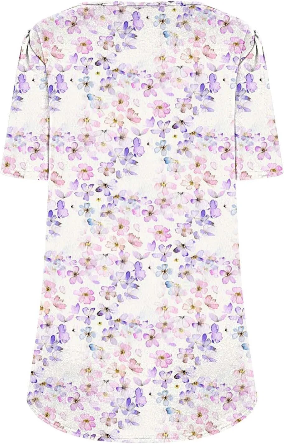Floral Tops for Women Short Sleeve Crew Neck Casual Tops Trendy Boho Blouses Tshirt Loose Fit Tunic Hawaiian Shirts