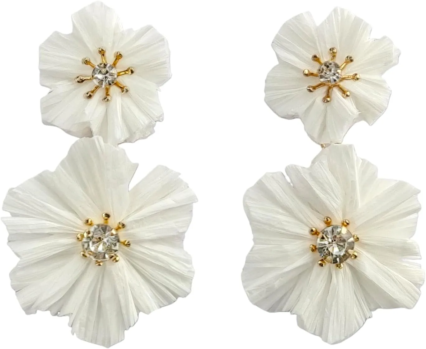Flower Drop Dangle Earrings Beach Accessories for Vacation Rattan Flower Statement Earrings Bohemian Jewelry for Women