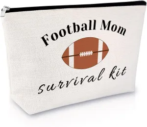 Football Mom Makeup Bag Football Lover Gifts for Teen Girls Player Daughter Cosmetic Bag Thank You Gifts for Mom Birthday Christmas Appreciation Presents for Coach Zipper Travel Cosmetic Pouch