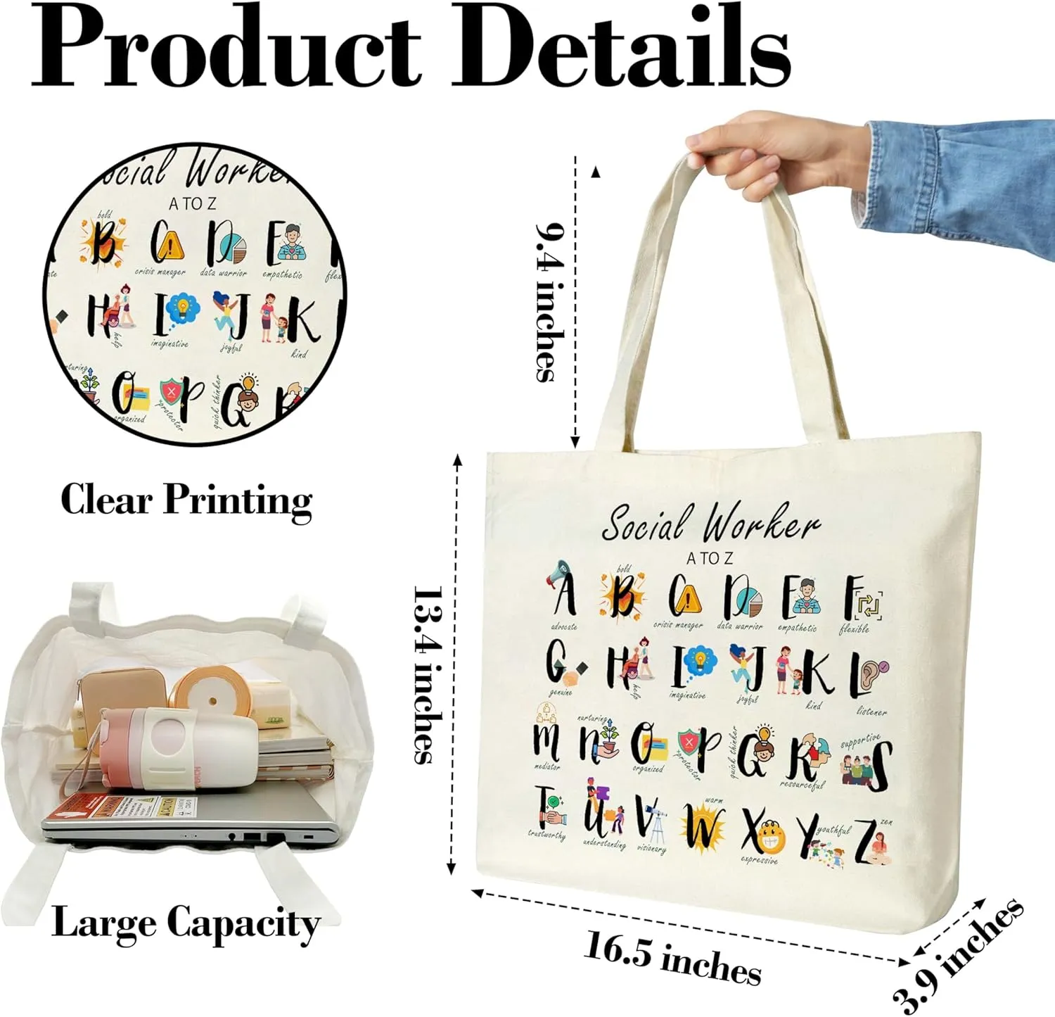 Funny Quotes Gifts for Mom, Rainbow Canvas Tote Bag Aesthetic, Reusable Grocery Shopping Bags
