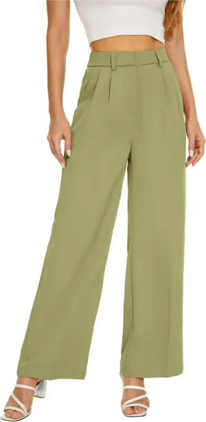 FUNYYZO Dress Pants Women Solid Casual Work Pants Long Trousers Summer