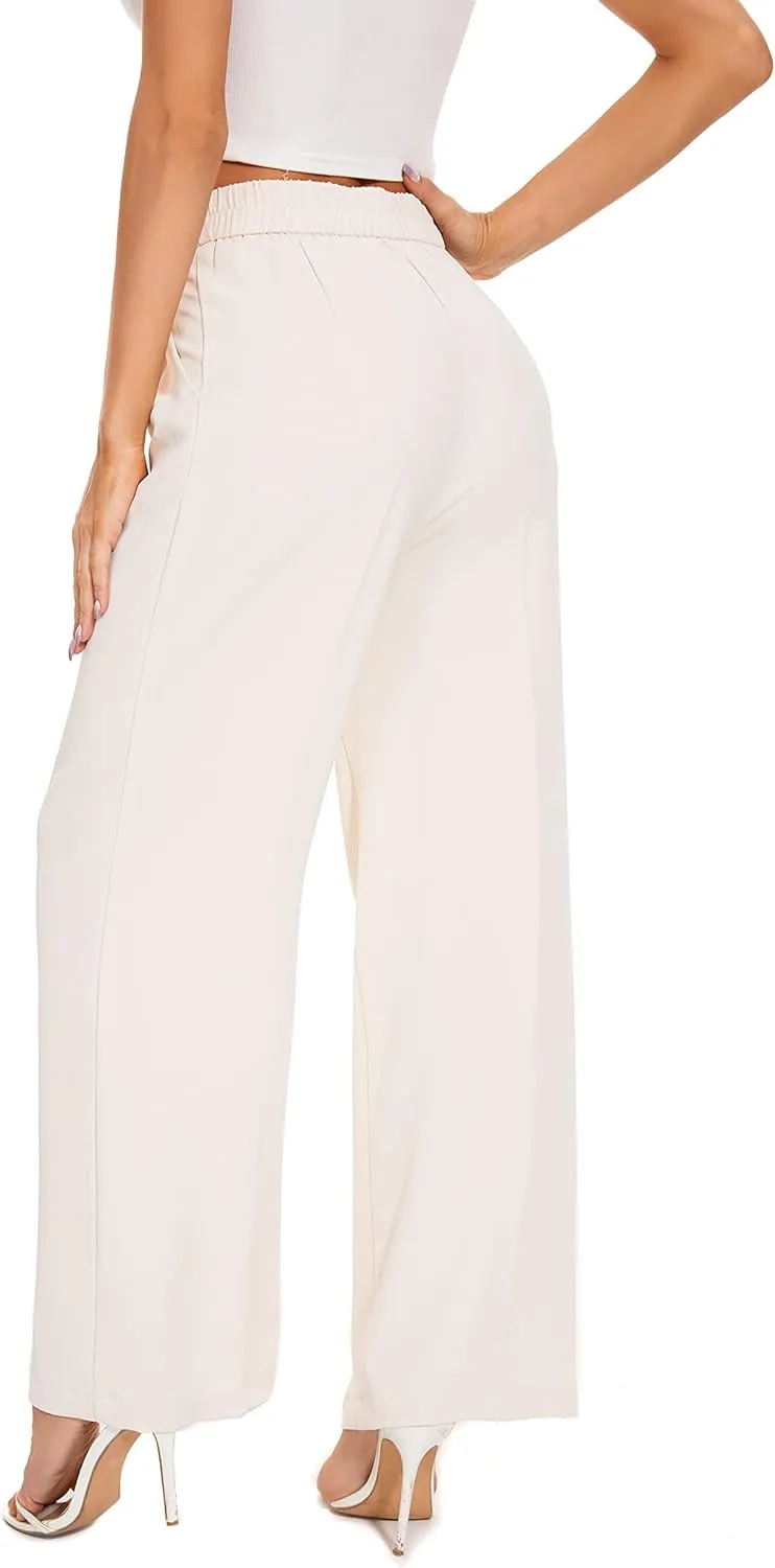 FUNYYZO Dress Pants Women Solid Casual Work Pants Long Trousers Summer