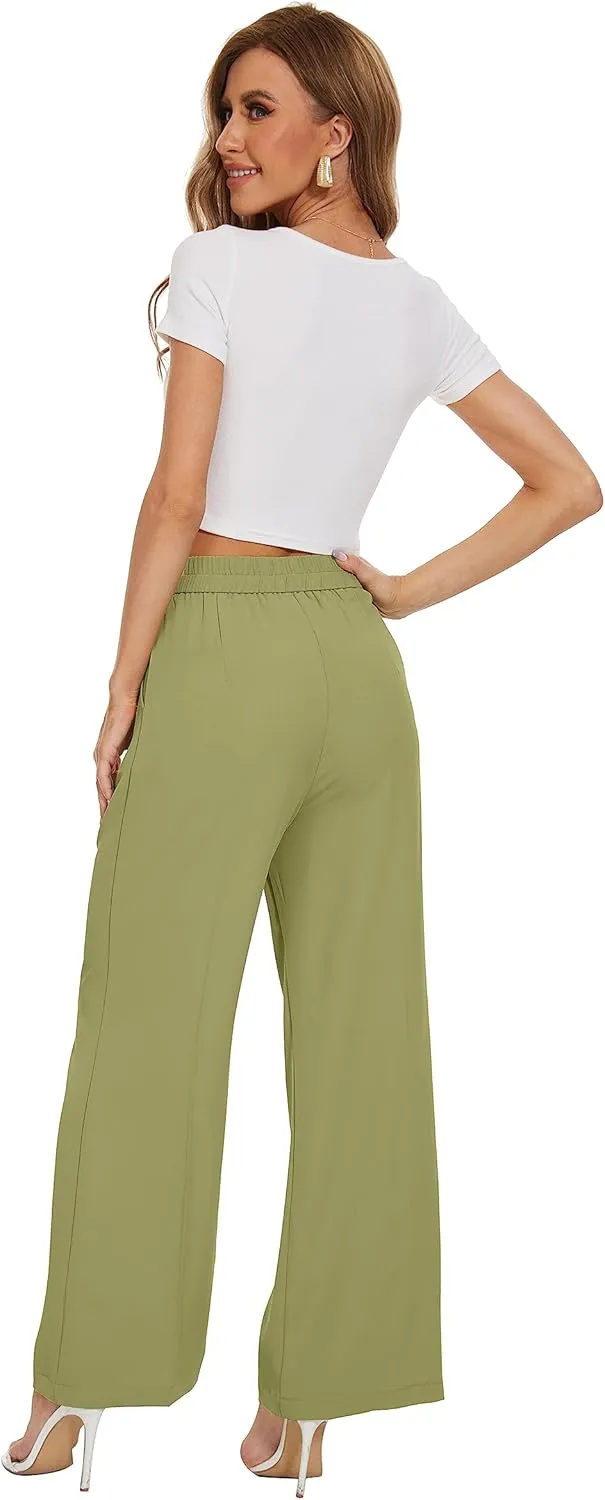 FUNYYZO Dress Pants Women Solid Casual Work Pants Long Trousers Summer