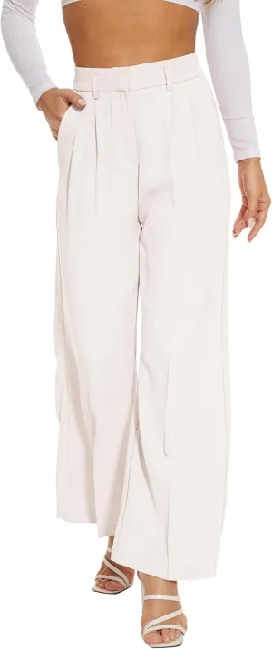 FUNYYZO Dress Pants Women Solid Casual Work Pants Long Trousers Summer