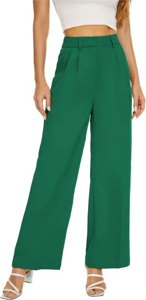 FUNYYZO Dress Pants Women Solid Casual Work Pants Long Trousers Summer