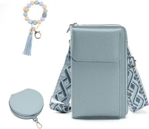 Fuxiqar Women Crossbody Bags Purse Leather Shoulder Clutch Wallet Credit Card Holder Phone Strap
