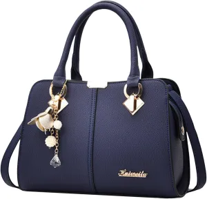 FZVYD White Bag,Satchel Bag for Women PU Leather Purse Stone Pattern with Top Handle Bag Shoulder Bag Zipper Handbag Crossbody Bags Blue #5
