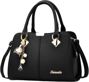 FZVYD Womens Tote Bag,Satchel Bag for Women PU Leather Purse Stone Pattern with Top Handle Bag Shoulder Bag Zipper Handbag Crossbody Bags Black #5