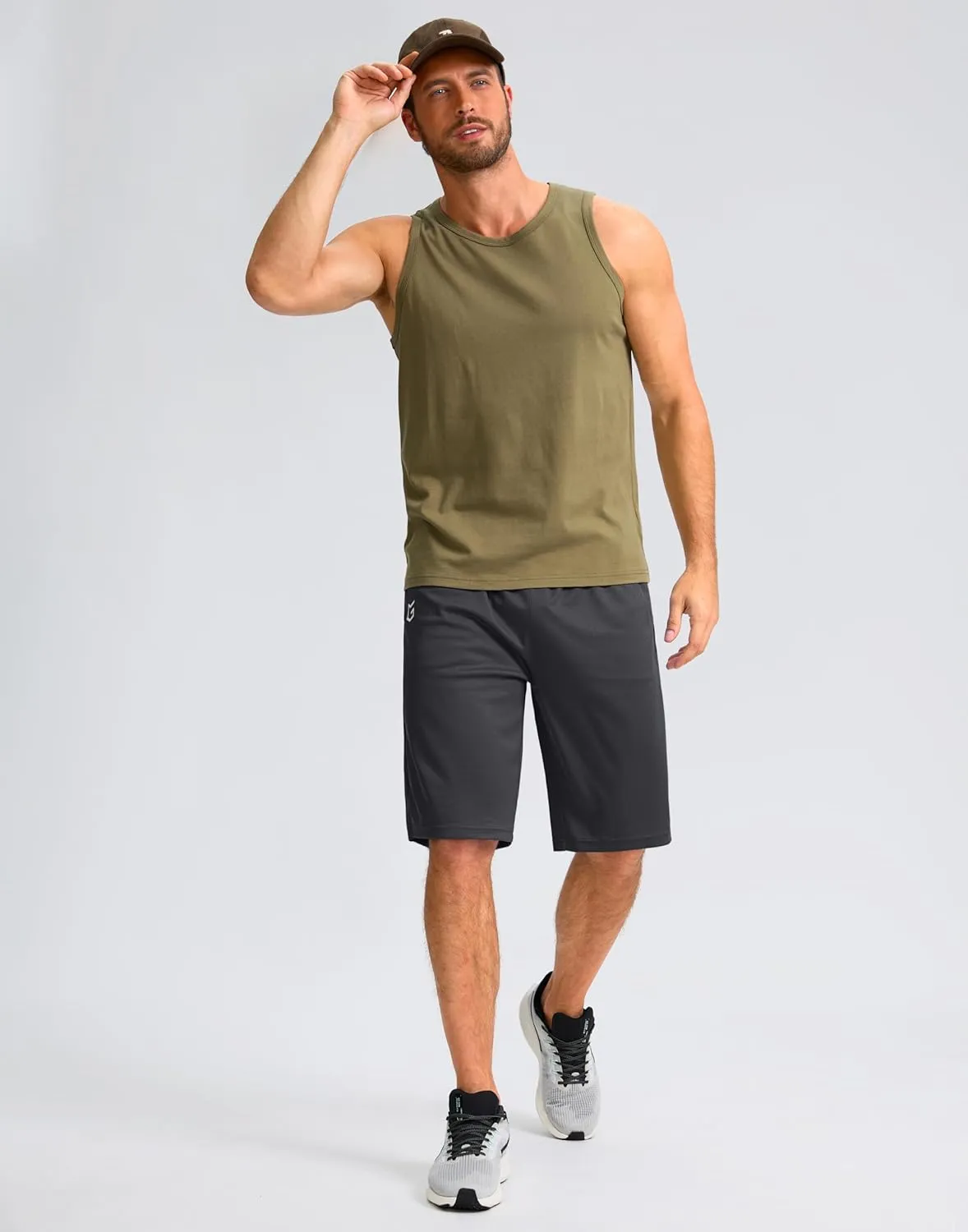 G Gradual Men's Athletic Shorts with Pockets 11" Long Basketball Shorts Lightweight Quick Dry Gym Workout Shorts for Men