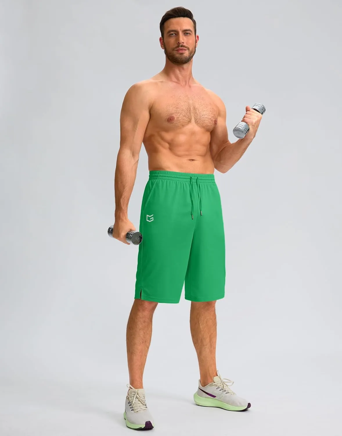 G Gradual Men's Athletic Shorts with Pockets 11" Long Basketball Shorts Lightweight Quick Dry Gym Workout Shorts for Men