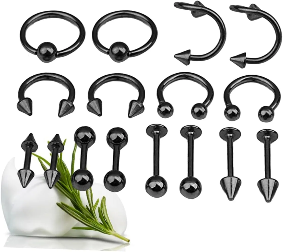 GALPADA Tongue Ring Body Jewelry Piercing Nose Earrings Navel Barbell Pierced Earrings Body Piercing Jewelry