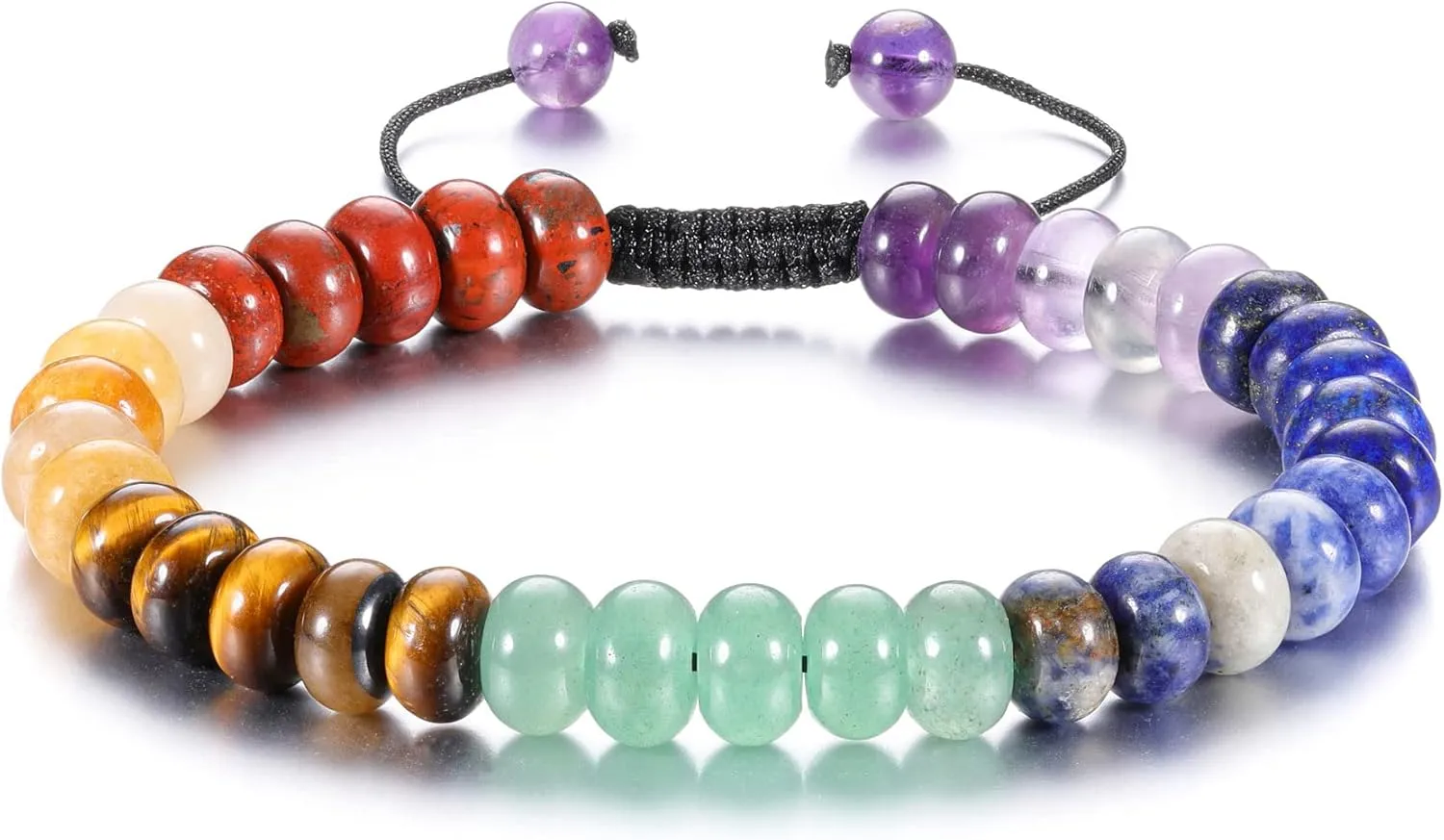 GEHECRST 7 Chakra Crystal Bracelet for Women Natural Healing Crystal Stone Beaded Bracelet Chakra Gemstone Bracelet Semi Precious Energy Gemstone Yoga Bracelet Jewelry Gift for Women Mom Mothers Day