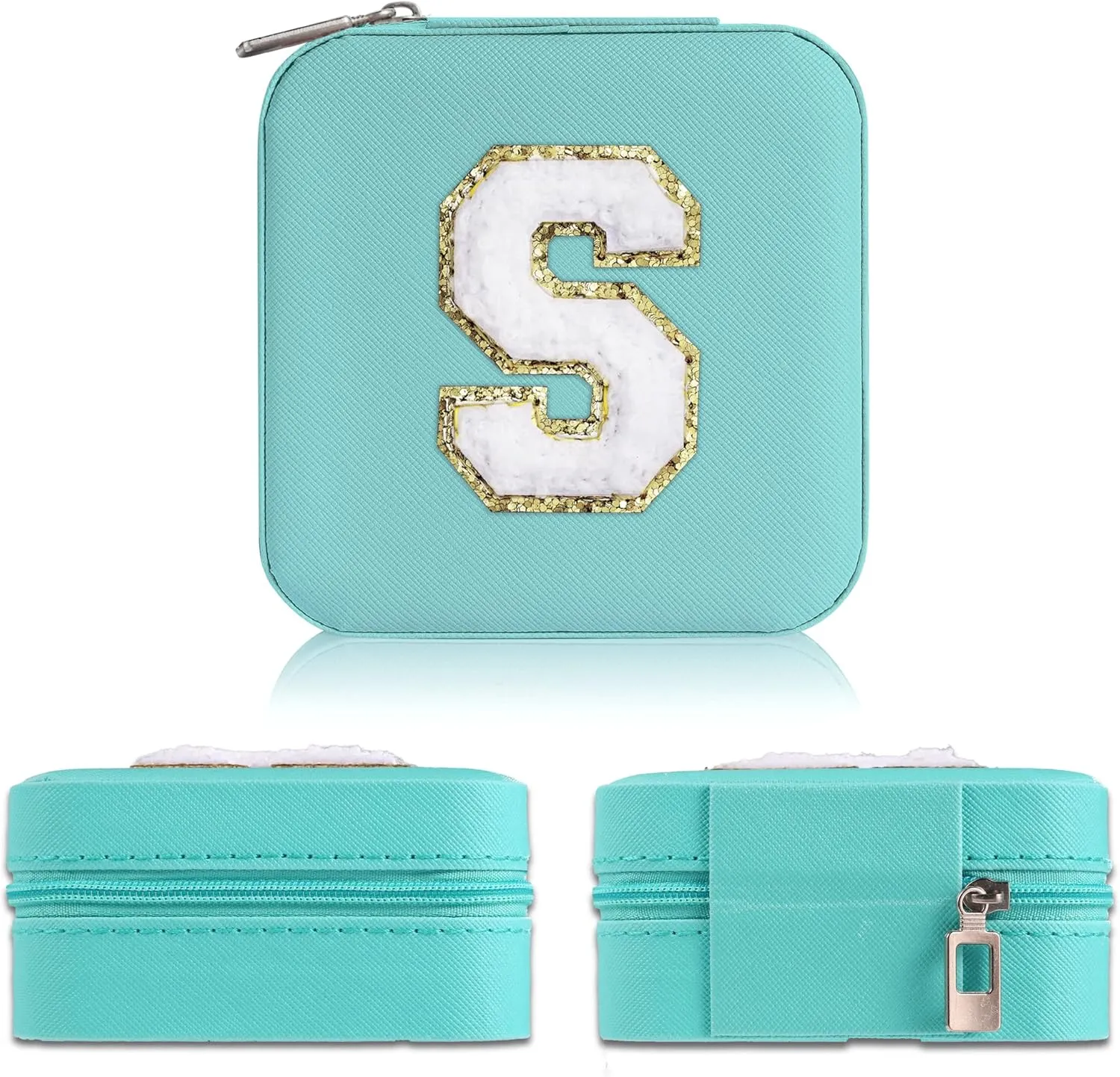 Gifts for Her | Travel Accessories for Girls | Small Jewelry Box - Travel Jewelry Case-Initial S