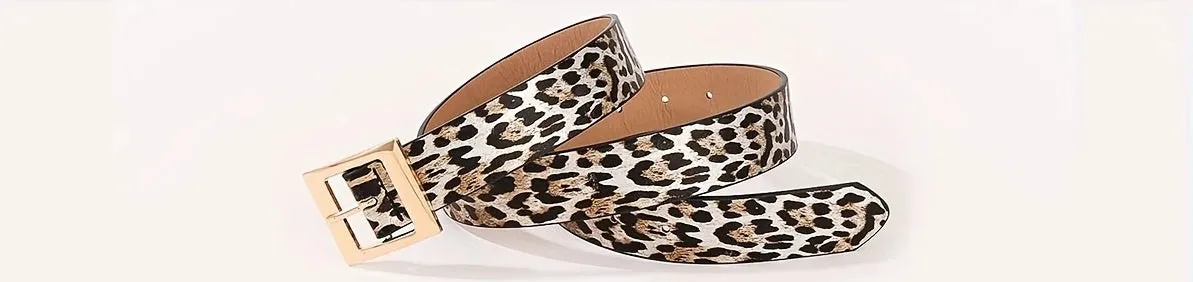 Gold Buckle Belt Leopard