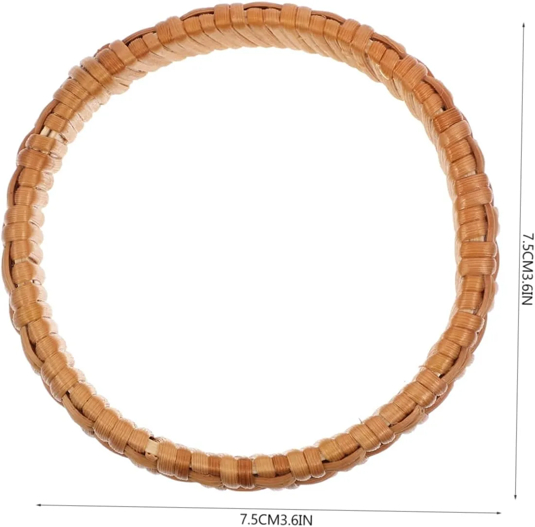 Homoyoyo Rattan Woven Bangle for Women Chunky Bohemia Wrist Bracelet Stylish Retro Design present for Birthdays