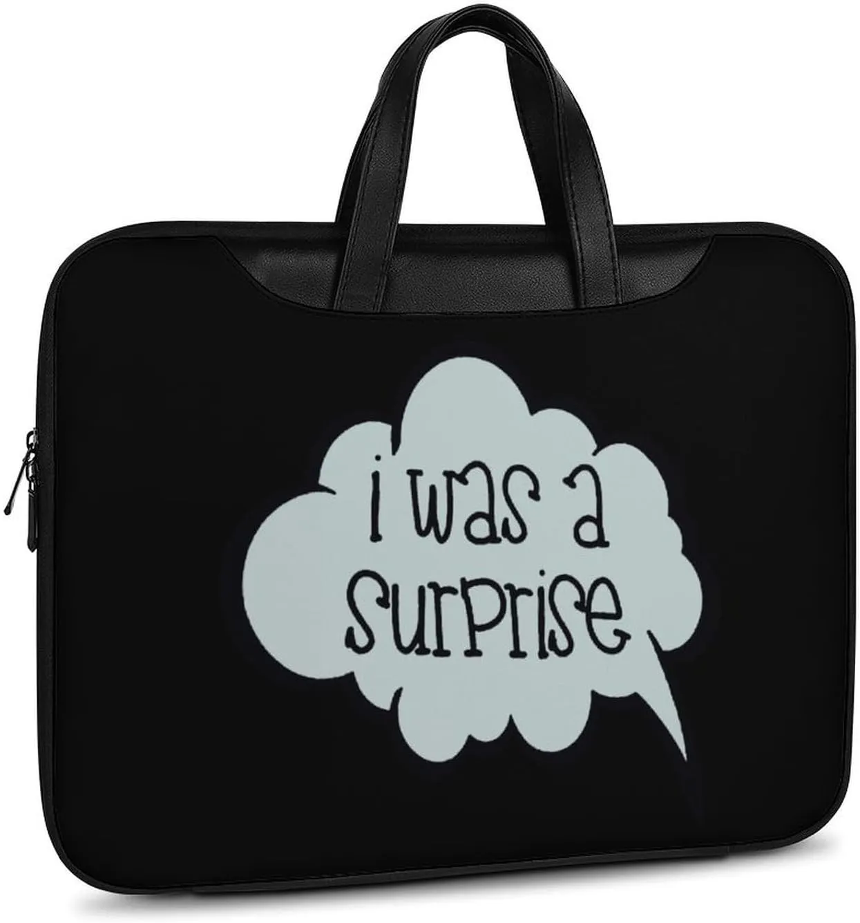 I Was A Surprise Leather Bag Laptop Case Slim Water Resistant Computer Bags with Handle Briefcase for Work
