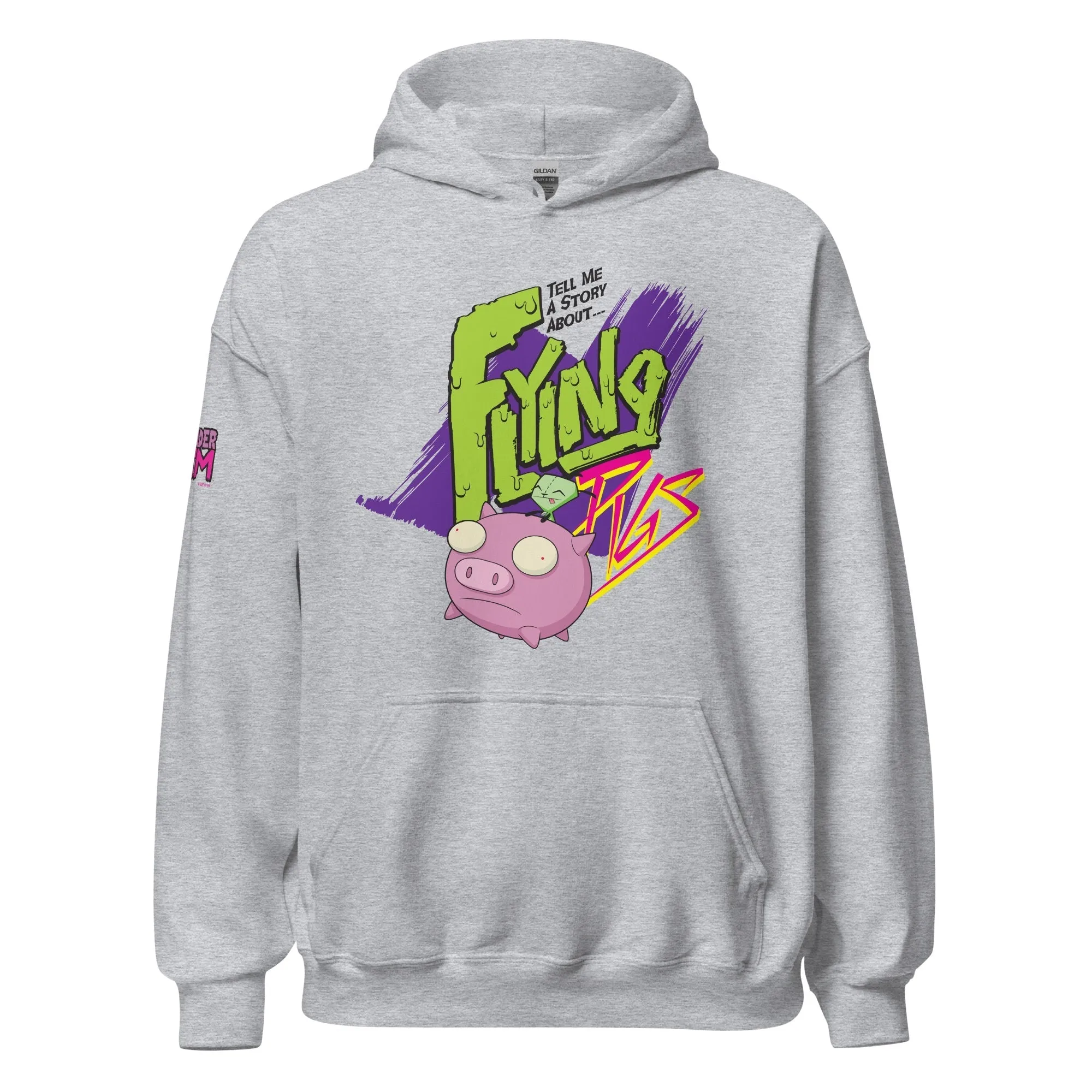 Invader Zim Flying Pigs Adult Hooded Sweatshirt