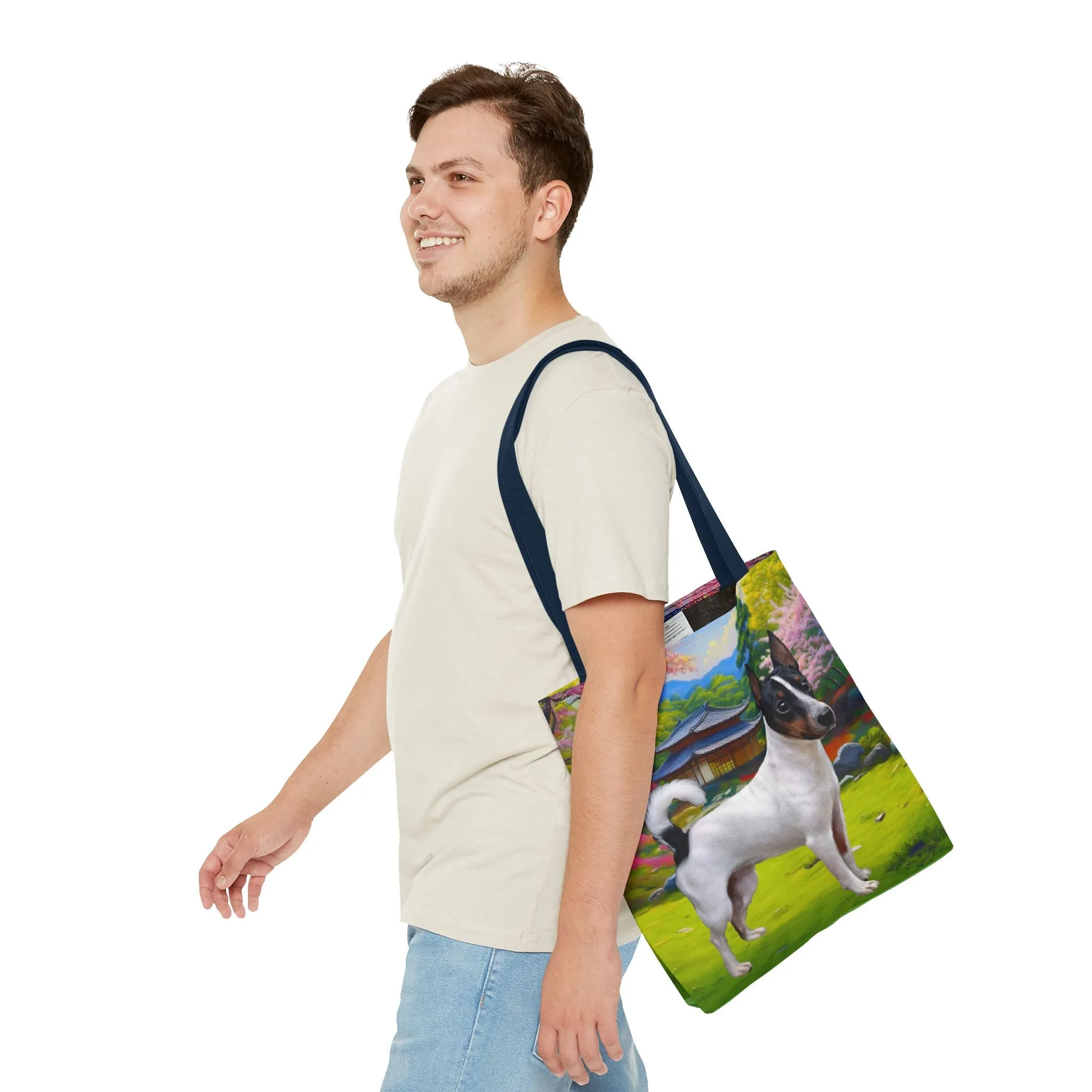 Japanese Terrier  --  Whimsical Dog Lover's Polyester Tote Bag