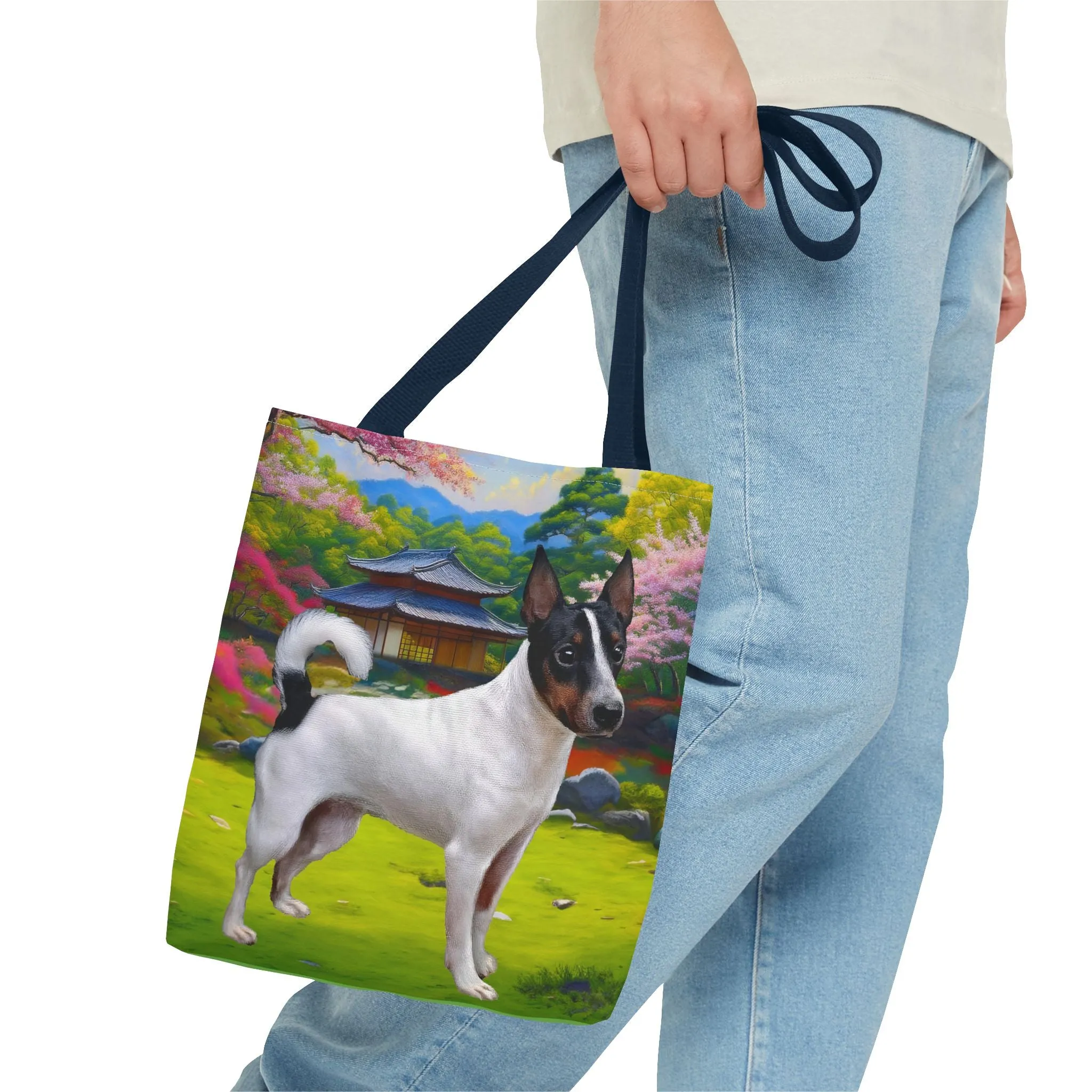 Japanese Terrier  --  Whimsical Dog Lover's Polyester Tote Bag