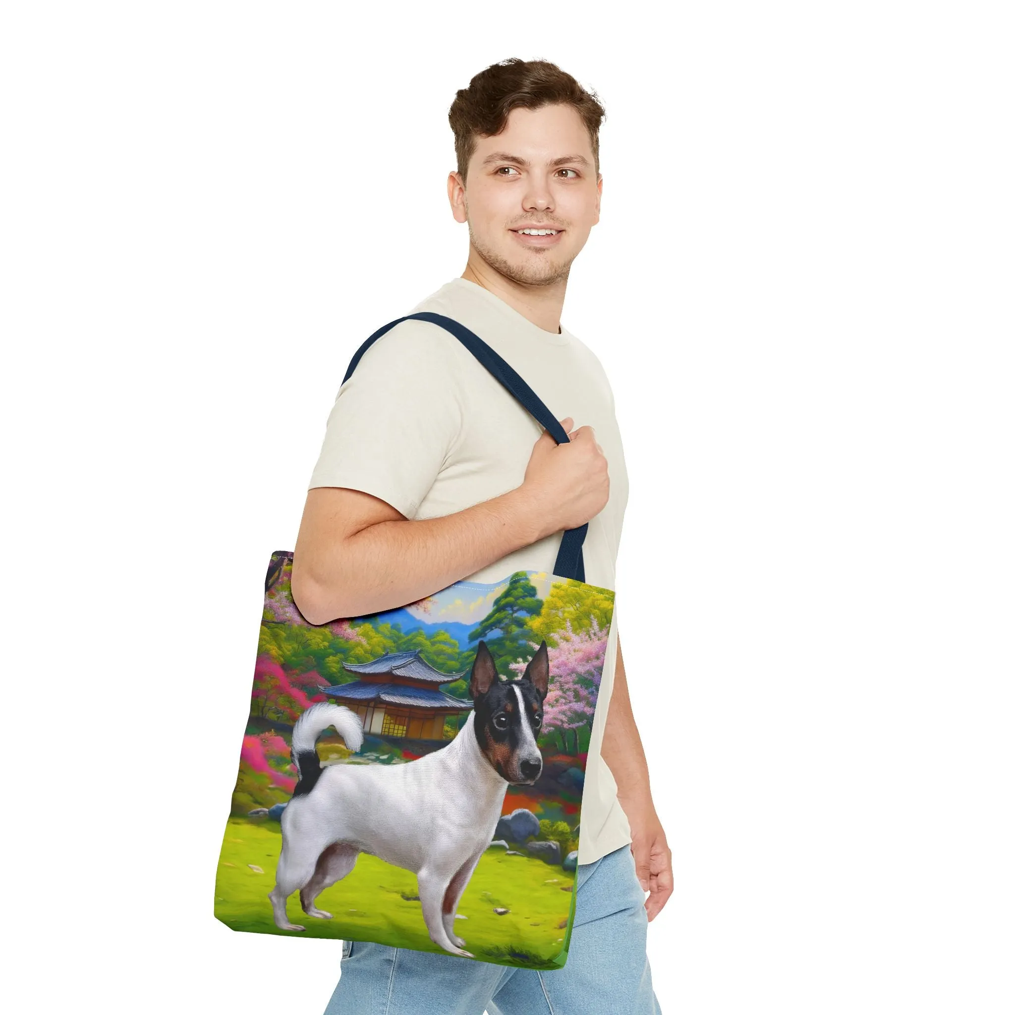 Japanese Terrier  --  Whimsical Dog Lover's Polyester Tote Bag