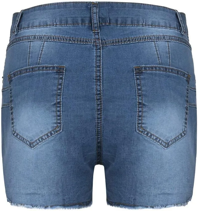 Jean Shorts for Women Denim High Waisted 5 Inch Inseam Stretchy Denim Short Pants Casual Summer Lounge Jean Bike Shorts