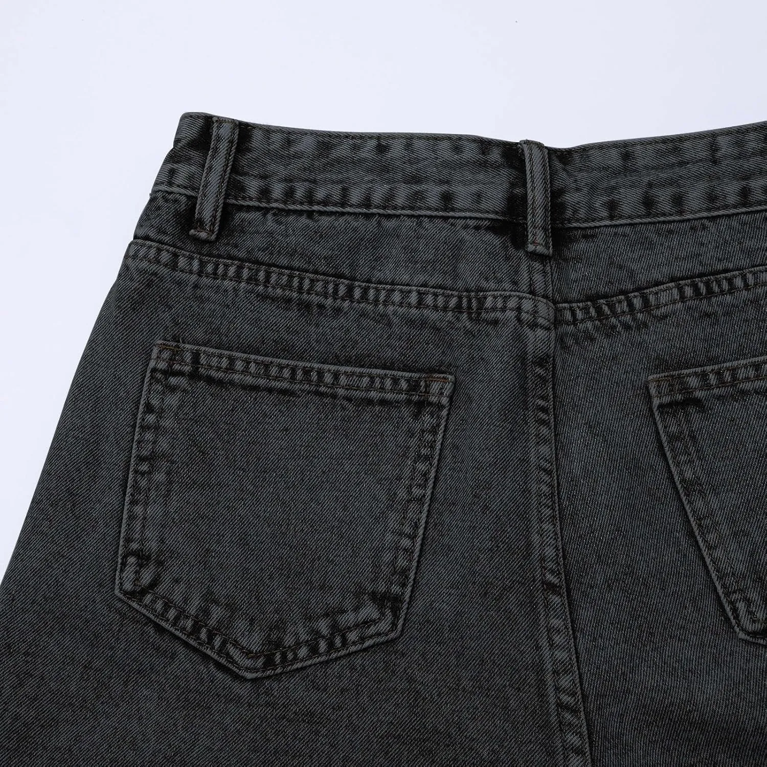 Jean Shorts Womens Mid Rise 5 Inch Inseam Stretchy Denim Short Pants Casual Summer Lounge Jean Bike Shorts