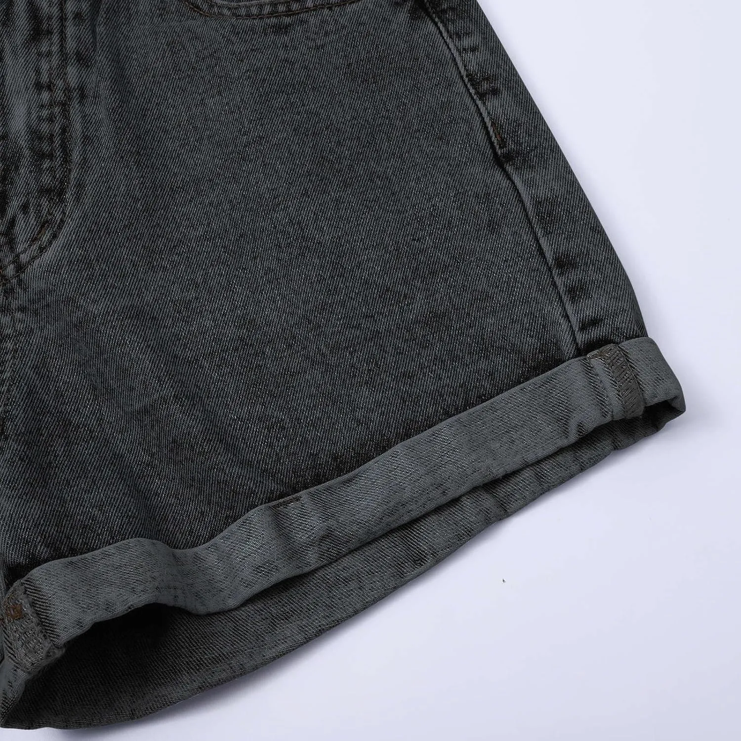 Jean Shorts Womens Mid Rise 5 Inch Inseam Stretchy Denim Short Pants Casual Summer Lounge Jean Bike Shorts