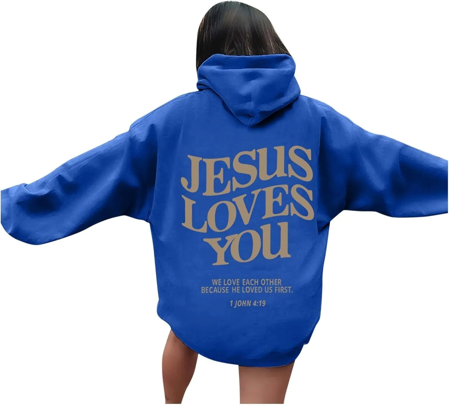 Jesus Loves You Hoodie Sweatshirt Jesus Christian Gifts Hooded Pullover Tops Streetwear Gift Y2K Clothes for Women Men