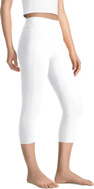 JOCMIC Girls Capri Leggings High Waisted Athletic Leggings with Pockets for Kids Dance Gymnastics Running