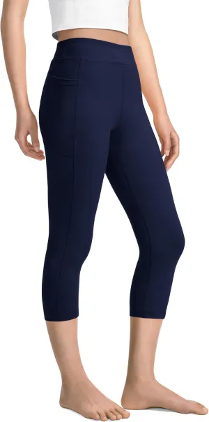 JOCMIC Girls Capri Leggings High Waisted Athletic Leggings with Pockets for Kids Dance Gymnastics Running