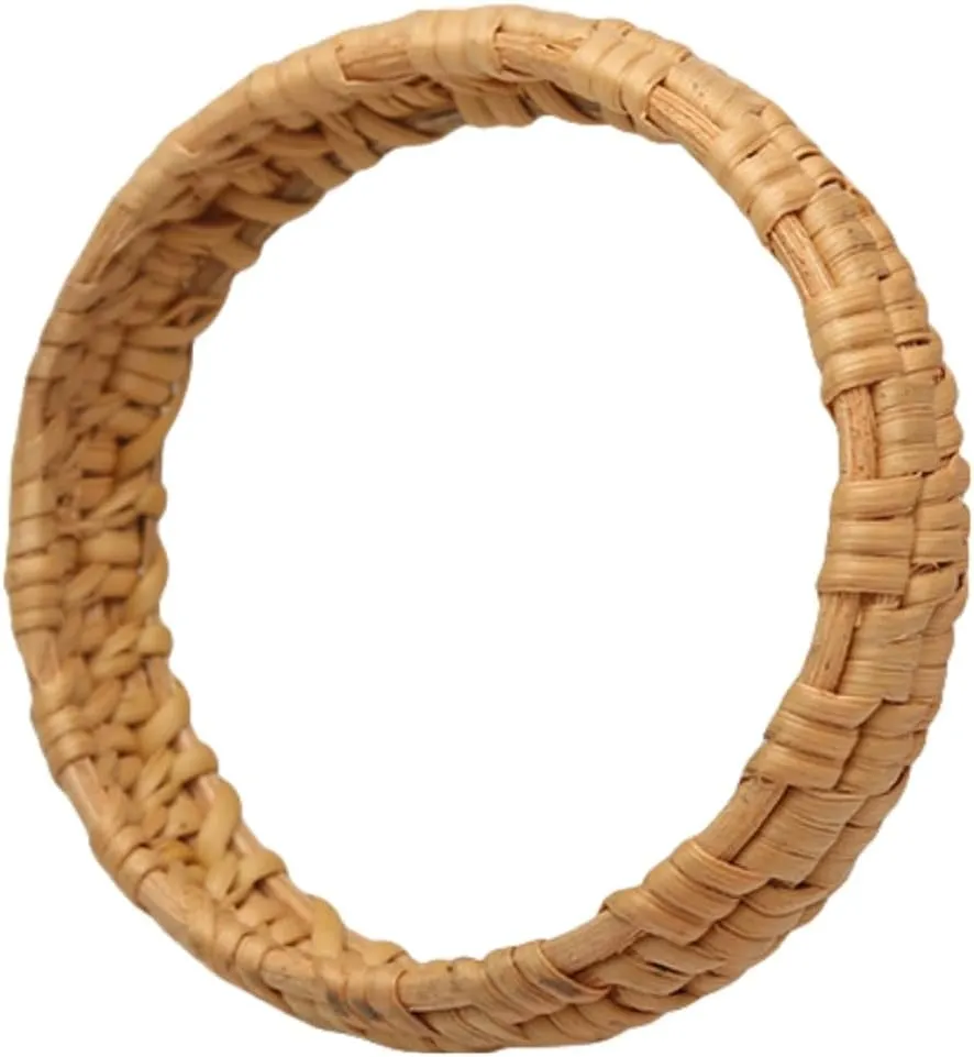 KIFEDSLJ Rattan Bracelet Handmade Straw Wicker Braid Cuff Bangle Bracelet Rattan Woven Chunky Bracelets for Women Jewelry