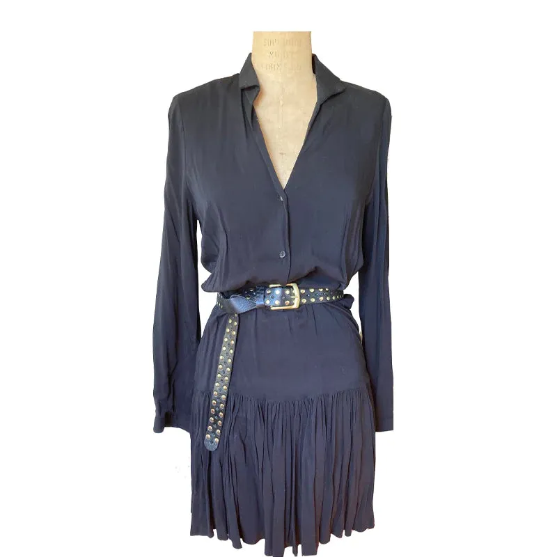 Kim White Skinny Studded Belt in Black