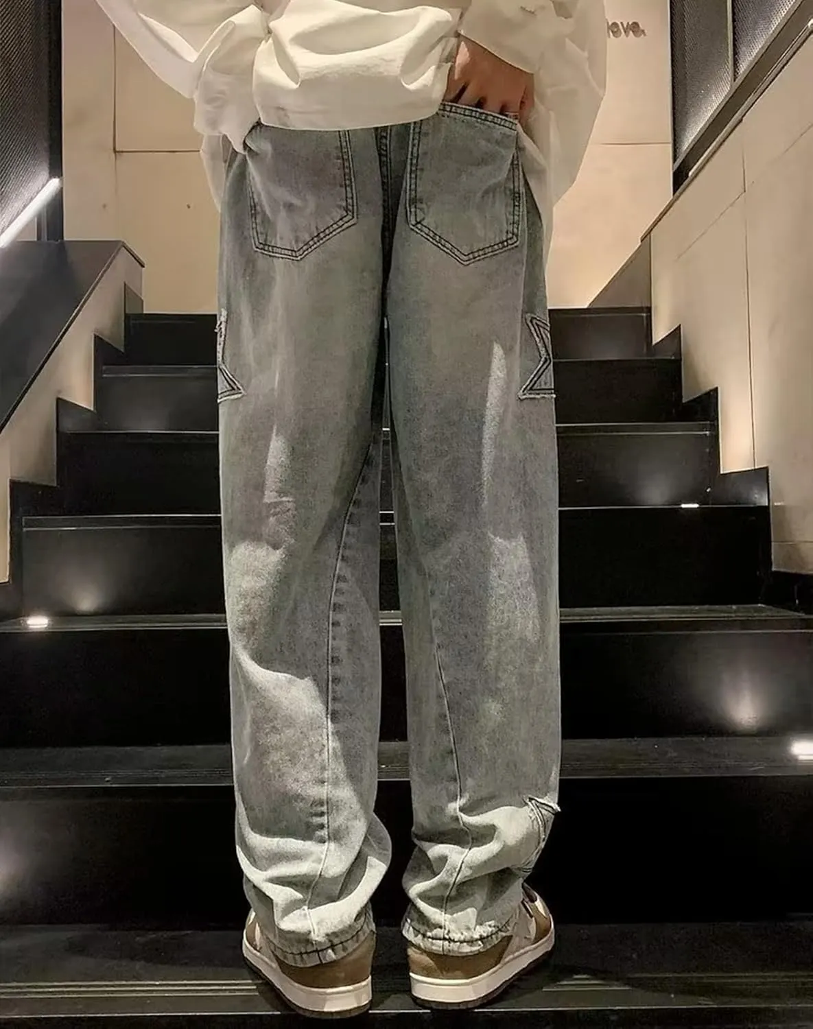 Kisswow Y2k Star Jeans for Women Cute Jeans for Teens Y2k Cargo Pants Women