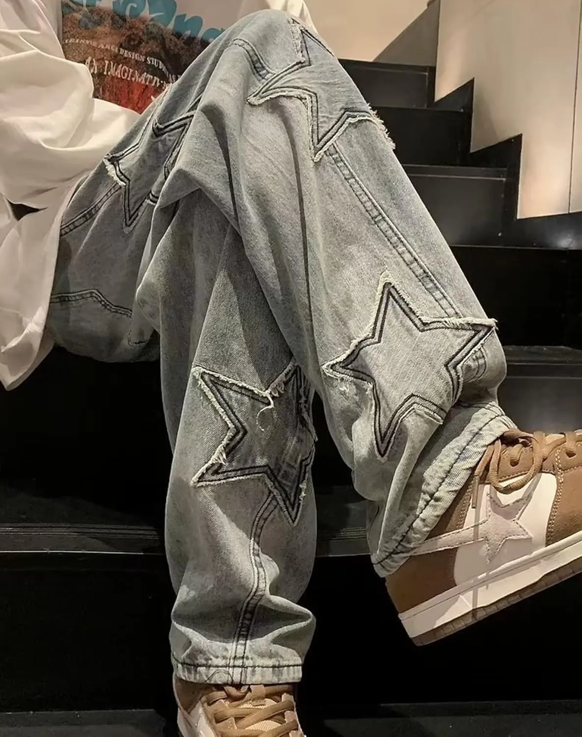 Kisswow Y2k Star Jeans for Women Cute Jeans for Teens Y2k Cargo Pants Women