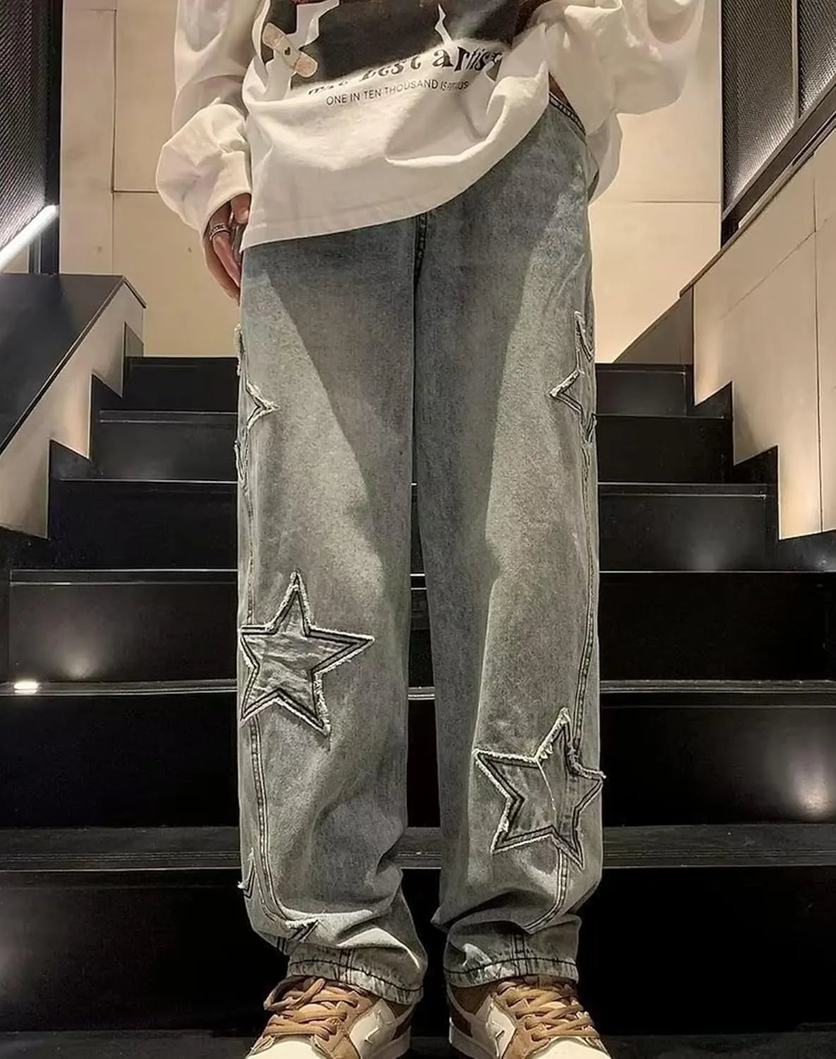 Kisswow Y2k Star Jeans for Women Cute Jeans for Teens Y2k Cargo Pants Women
