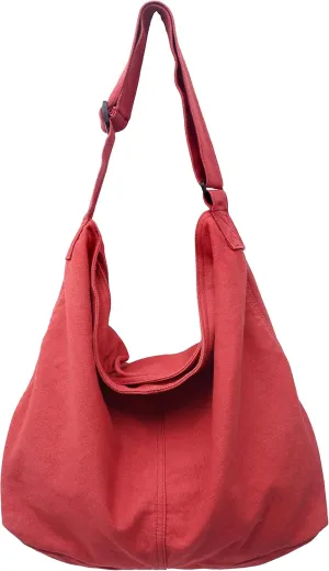 Large Capacity Canvas Hobo Bags for Women & Men, Shoulder Crossbody Bags, Tote Messenger Handbag for Work, Shopping, Travel