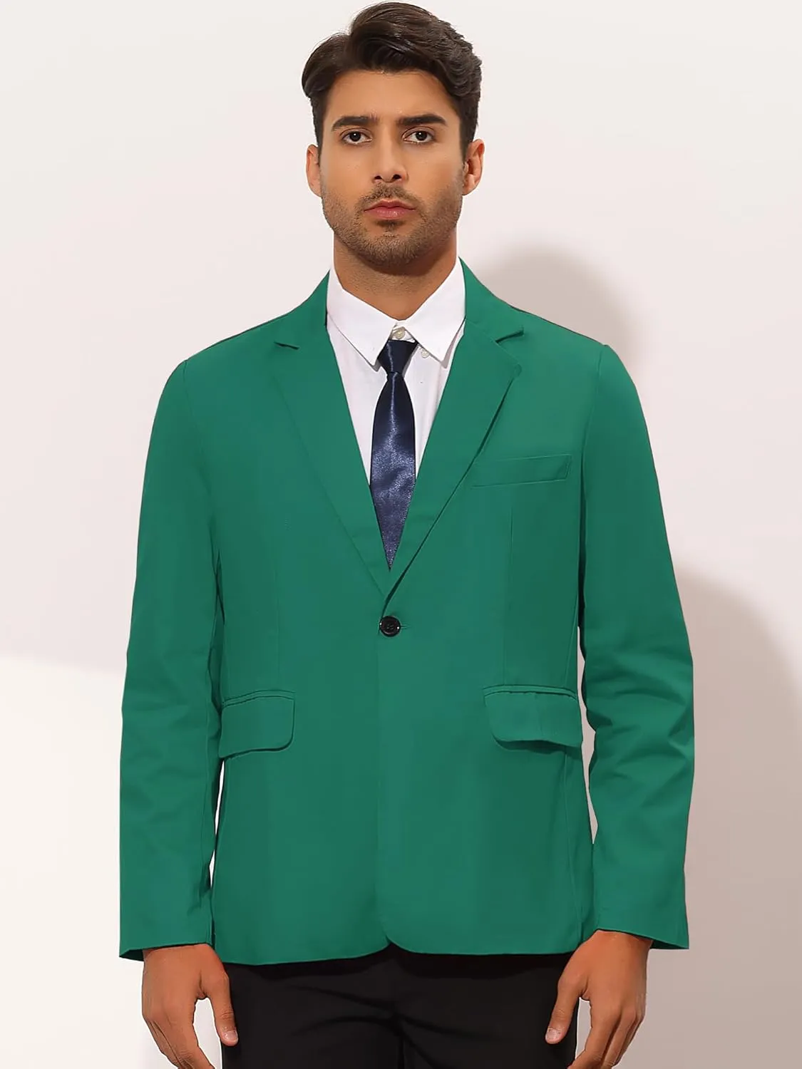 Lars Amadeus Solid Color Business Blazer for Men's One Button Notched Lapel Sports Coat Suit Jackets