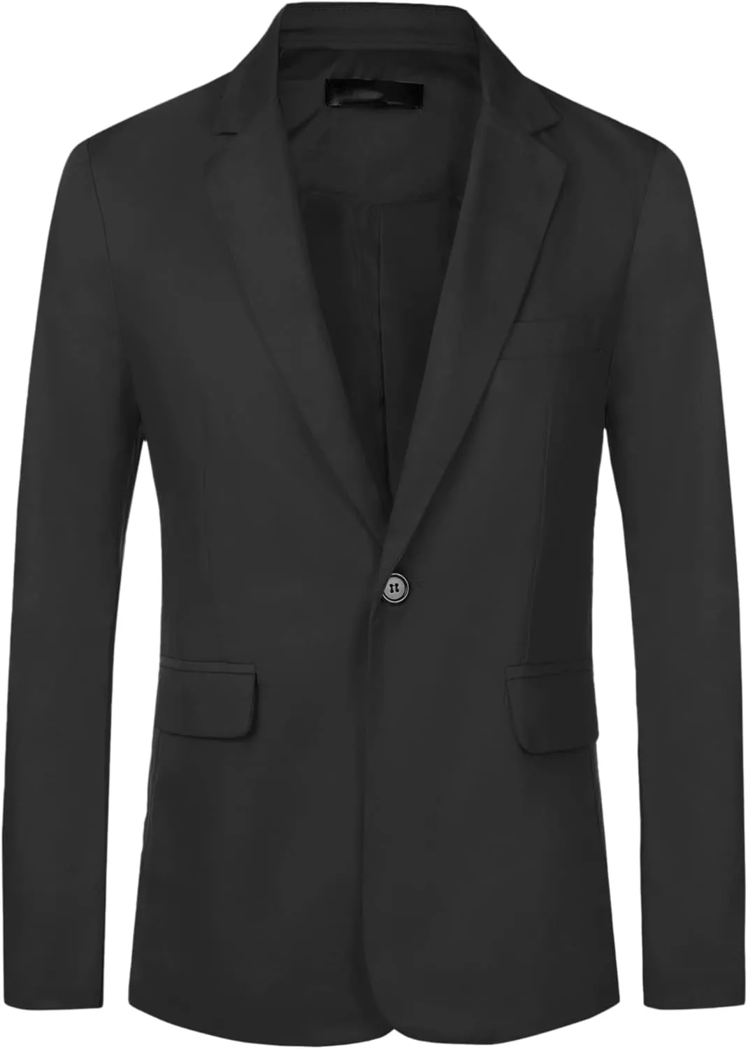 Lars Amadeus Solid Color Business Blazer for Men's One Button Notched Lapel Sports Coat Suit Jackets