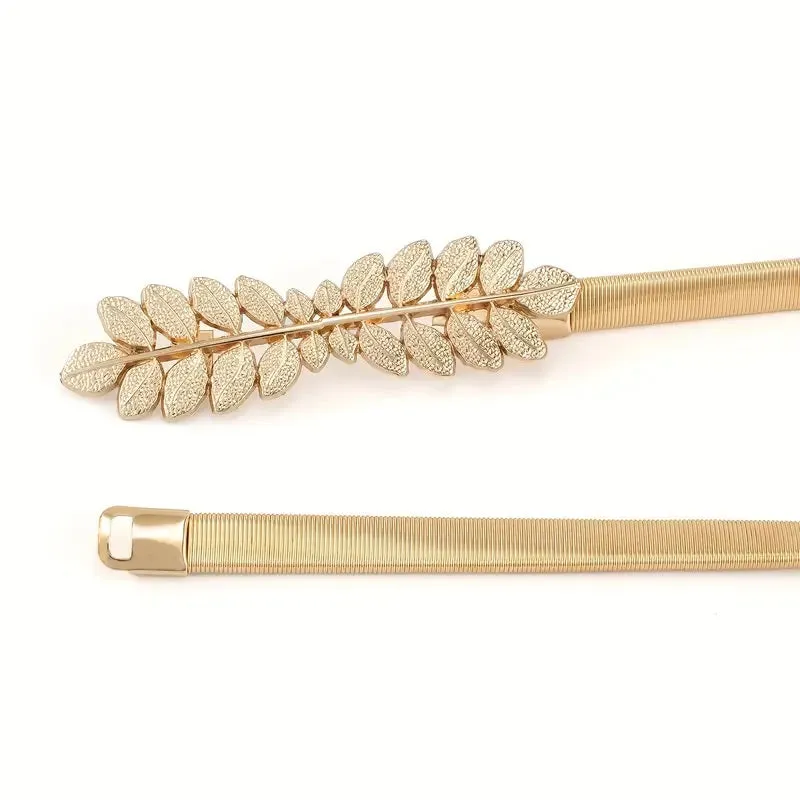 Leaf Stretch Belt Gold