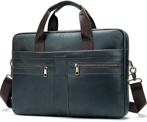 Leather Briefcase for Men, 15.6-16.1 inch Laptop Bag, Vintage Handmade Messenger Bag