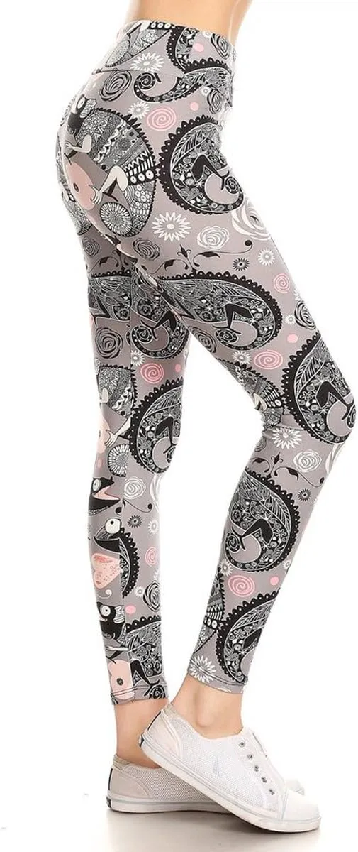 Leggings Depot High Waisted Family & Holiday Events Print Leggings for Women - Reg, Plus, 1X3X, 3X5X