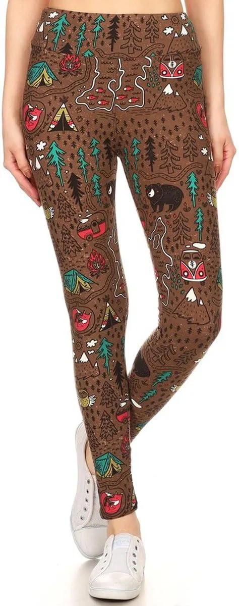 Leggings Depot High Waisted Family & Holiday Events Print Leggings for Women - Reg, Plus, 1X3X, 3X5X